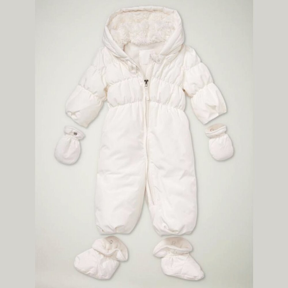 GAP Baby Gap Warmest Puffer Snow Suit/ Snowsuit in Ivory Frost 0-6 mo NWT